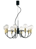 LUCE Design Axon Pendelleuchte 8fach E27 Schwarz/Gold