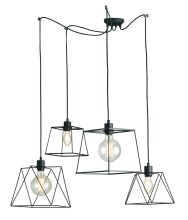 LUCE Design Brookyln Pendelleuchte 4fach E27 Schwarz