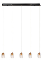 Lucide BERLIANE LED Pendelleuchten 5-fach 4W dimmbar Warmweiss Modern Transparent 65-164,5cm 00430/20/60