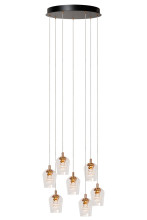 Lucide BERLIANE LED Pendelleuchten 7-fach 3,8W dimmbar Warmweiss Modern Transparent 65-164,5cm 00430/28/60
