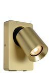 Lucide NIGEL LED Wandleuchte GU10 USB Aufladung 5W dimmbar 360° drehbar Mattes Gold, Messing 95Ra 09929/06/02