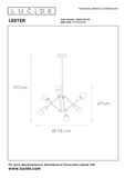 Lucide LESTER Pendelleuchte 6x E27 drehbar Schwarz 21424/06/30