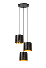Lucide ALMELO E27 Pendelleuchten 3-fach Modern Schwarz 60-165cm 21434/13/30