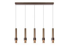 Lucide MARGARY LED Pendelleuchte 5x 4,2W dimmbar Kaffee, Mattes Gold, Messing 90Ra 24402/30/96