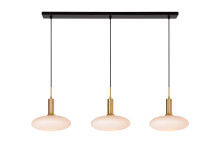 Lucide SINGALA Pendelleuchte 3x E27 Mattes Gold, Messing, Opal 25413/03/02