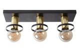 Lucide ANAKA Deckenleuchte 3x E27 Schwarz, Mattes Gold, Messing 45179/03/30