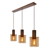 Lucide TOLEDO Pendelleuchte 3x E27 Amber, Kupfer 74405/03/62