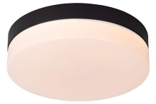 Lucide BISKIT LED Deckenleuchte 12W Schwarz, Opal Sensor IP44 79111/24/30