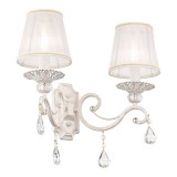 Maytoni Grace Wandleuchte 2x E14 Weiss, Gold Organza