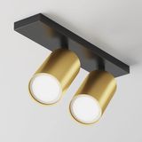 Maytoni Focus S Deckenleuchte, Deckenlampe 2x GU10 6x44cm Schwarz / matt Gold