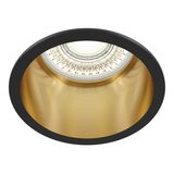 Maytoni Reif Downlight, Einbauleuchte GU10 Schwarz, Gold Ø68mm