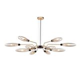 Maytoni Ventura Pendelleuchte, Hängeleuchte 12x G9 Matt-Gold Bernstein, Amber Glas