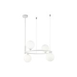 Maytoni Ring Pendelleuchte, Hängeleuchte 4x G9 Weiss Glas