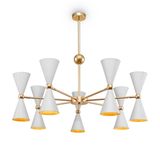 Maytoni Vesper Pendelleuchte, Hängeleuchte 14x E14 Weiss, Gold