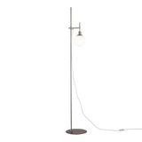 Maytoni Erich Stehleuchte, Stehlampe E14 Nickel Weiss Glas