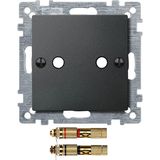 Merten 469314 Zentralplatte mit High-End Lautsprecher-Steckverbinder, anthrazit, System M