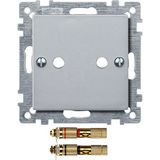 Merten 469360 Zentralplatte mit High-End Lautsprecher-Steckverbinder, aluminium, System M
