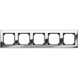 Merten 475539 M-PLAN-Metallrahmen, 5fach, Chrom