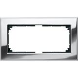 Merten 475839 M-PLAN-Metallrahmen, 2fach ohne Mittelsteg, Chrom