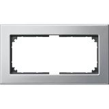 Merten 475860 M-PLAN-Metallrahmen, 2fach ohne Mittelsteg, Platinsilber