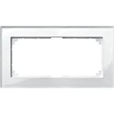 Merten 487819 M-PLAN-Echtglasrahmen, 2fach ohne Mittelsteg, Brillantweiß