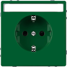 Merten MEG2302-6004 Schutzkontakt-Steckdose für Sonderstromkreise mit Schriftfeld, Berührungsschutz, Steckklemmen, SV, grün, System Design