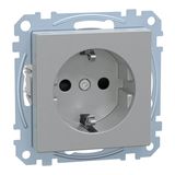 Merten MEG2400-0460 Schutzkontakt-Steckdose, erhöhter Berührungsschutz, Schraub-Liftklemmen, aluminium, System M