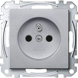Merten MEG2600-0460 Steckdose mit Schutzkontaktstift, Schraub-Liftklemmen, Berührungsschutz, aluminium, System M