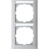 Merten MEG4022-3660 M-Pure-Rahmen, 2fach mit Beschriftungsträger, senkrecht aluminium,