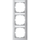 Merten MEG4032-3660 M-Pure-Rahmen, 3fach mit Beschriftungsträger, senkrecht aluminium,