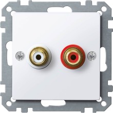 Merten MEG4350-0325 Steckdose für Audio Anschluss, aktivweiß glänzend, System M