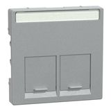 Merten MEG4574-0460 Zentralplatte für Actassi-Connector 2fach, aluminium, System M