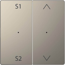 Merten MEG5227-6050 Wippen für Taster-Modul 2fach (Szene1/2, Auf/Ab), Nickelmetallic, System Design