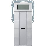 Merten MEG6214-0460 Taster 4fach plus mit Raumtemperaturregler, aluminium, System M