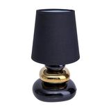 Näve E14 Tischleuchte STONEY Ø16cm schwarz-gold 3045358