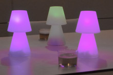 NewGarden LOLA 20 LED Tischleuchte 20cm Weiss + RGB, Akku Innen & Außen IP44