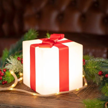 NewGarden GIFTY 40 LED Weinachts-Leuchtwürfel 40cm, Akku, Solar, Außen & Innen IP65
