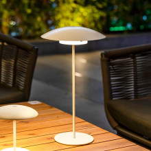 NewGarden SARDINIA 40 LED Akku-Tischlampe weiss, kabellos für Outdoor, Garten IP44