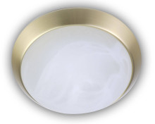 Niermann E27 Deckenleuchte Alabaster-Glas, Messing matt, 35cm, Made in Germany