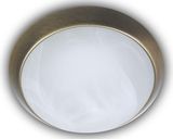 Niermann LED 12W Deckenleuchte Alabaster-Glas, Altmessing, 35cm, warmweiss, Made in Germany