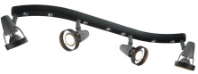 Niermann Fußball Deckenleuchte-Leiste 4fach GU10 Schwarz, Silber Made in Germany