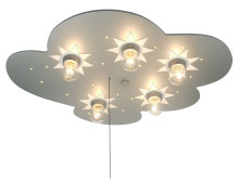 Niermann Wolke, Titan LED Deckenleuchte 5fach E14 Silber Made in Germany
