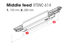 Nordic Global Trac Mitteleinspeisung 3-Phasen DALI XTSNC614-3 weiss