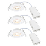 Nordlux 2510310101 Monolo 3-Kit LED Einbaustrahler 4,8W Dimmbar Warmweiss Weiss