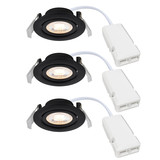 Nordlux 2510310103 Monolo 3-Kit LED Einbaustrahler 4,8W Dimmbar Warmweiss Schwarz