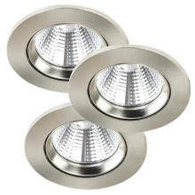 3er-Pack Nordlux FREMONT LED Einbauleuchte Gebürsteter Stahl 3x5,5W dimmbar 2700K warmweiss