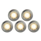 Nordlux Canis 2700 Einbauleuchte 5er-Set nickel GU10 schwenkbar 4,8W warmweiss 49750155