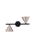 Nova Luce Wandleuchte Conico 2-flammig 2xGU10 Kaffeebraun Schwarz Aluminium 34x19,5cm 9011429