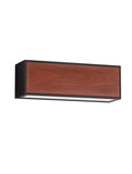 Nova Luce LED Solar-Wandleuchte Brown 2W warmweiss 3000K Bewegungsmelder IP65 salzwasserfest Schwarz Holz Aluminium 24x24cm 9030583