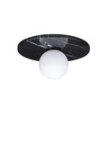 Nova Luce Deckenleuchte Idor G9 Opal Schwarz Glas Marmor Ø30cm 9501250